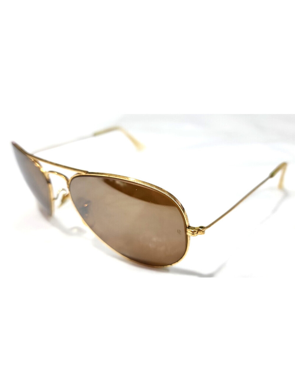 Ray Ban B&L Vintage Gold Metal Brown Aviator Sunglasses 58-14 Read